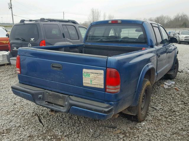 1D7HL38X13S249936 - 2003 DODGE DAKOTA QUA BLUE photo 4