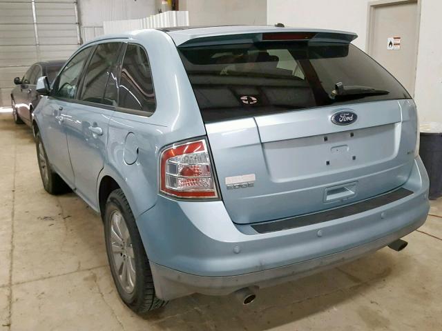 2FMDK38CX8BA23612 - 2008 FORD EDGE SEL BLUE photo 3