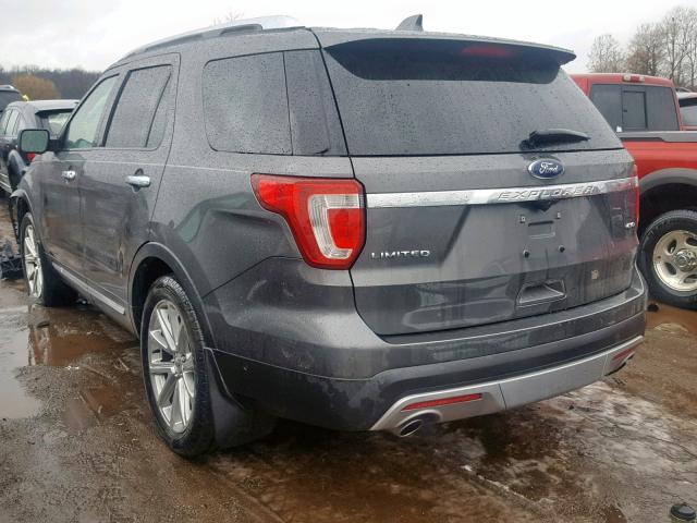 1FM5K8F85GGA32984 - 2016 FORD EXPLORER L GRAY photo 3