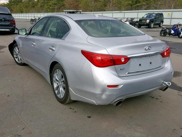 JN1BV7AR7EM697315 - 2014 INFINITI Q50 BASE SILVER photo 3