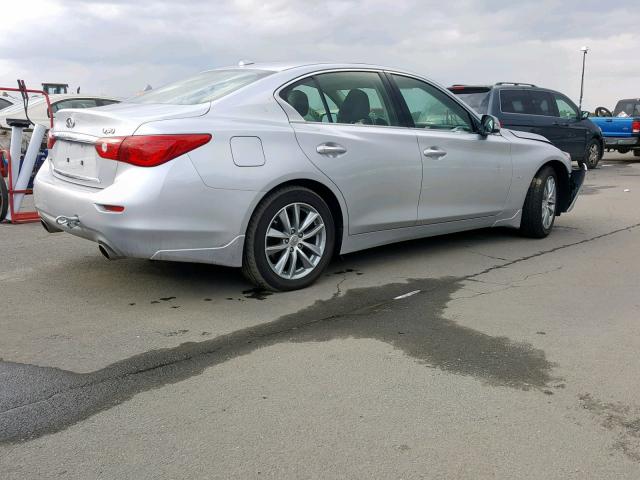 JN1BV7AR7EM697315 - 2014 INFINITI Q50 BASE SILVER photo 4