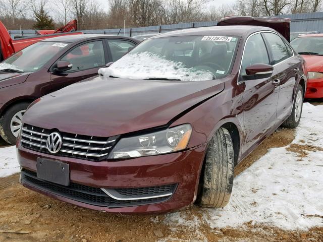 1VWBN7A35DC144690 - 2013 VOLKSWAGEN PASSAT SE MAROON photo 2