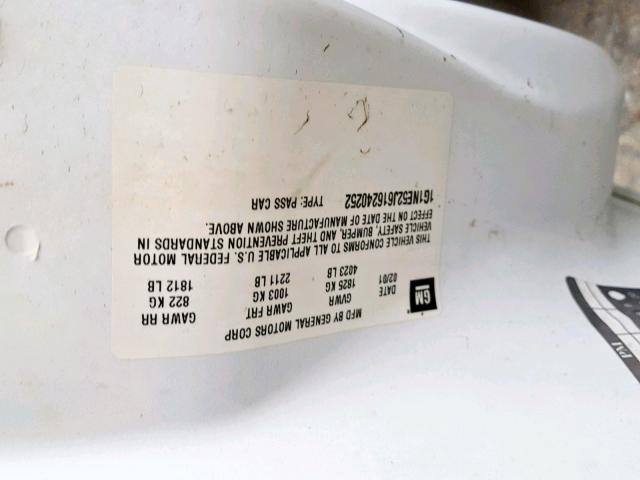 1G1NE52J616240252 - 2001 CHEVROLET MALIBU LS Ağ foto 10