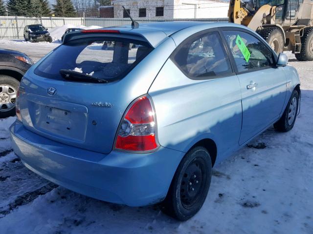 KMHCM3AC3AU178258 - 2010 HYUNDAI ACCENT BLU TEAL photo 4