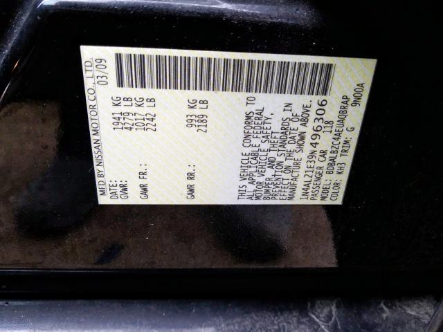 1N4AL21E39N496306 - 2009 NISSAN ALTIMA 2.5  photo 10