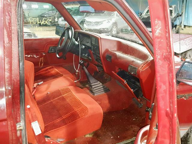 1FTCR10U6MUD73148 - 1991 FORD RANGER MAROON photo 5