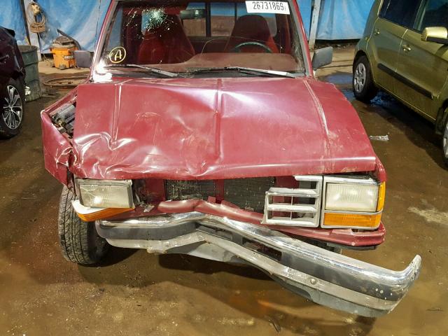 1FTCR10U6MUD73148 - 1991 FORD RANGER MAROON photo 7