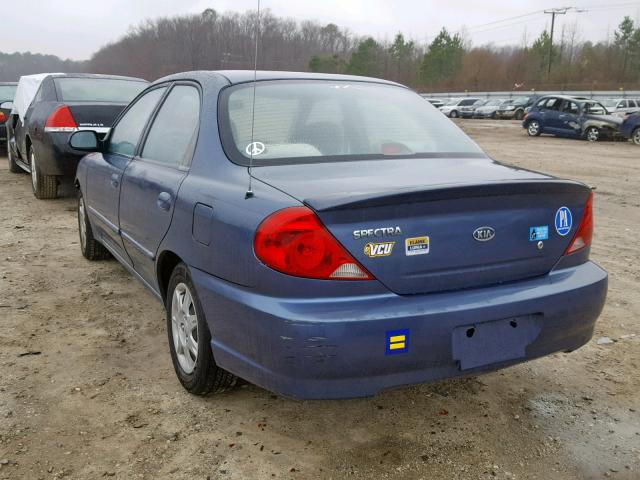 KNAFB121235261845 - 2003 KIA SPECTRA BA BLUE photo 3