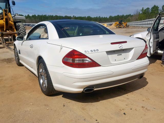 WDBSK71F77F129325 - 2007 MERCEDES-BENZ SL 550 WHITE photo 3