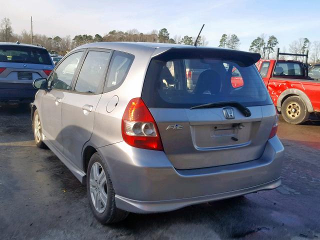 JHMGD37648S038036 - 2008 HONDA FIT SPORT GRAY photo 3