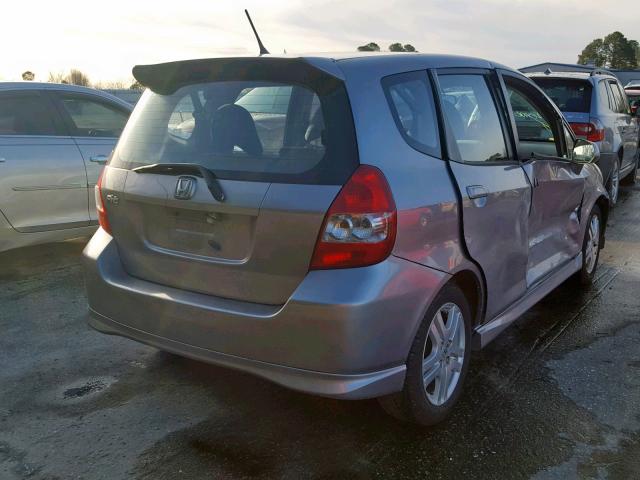 JHMGD37648S038036 - 2008 HONDA FIT SPORT GRAY photo 4