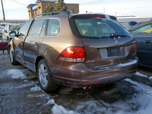 3VWPL7AJ6DM666348 - 2013 VOLKSWAGEN JETTA TDI BROWN photo 3