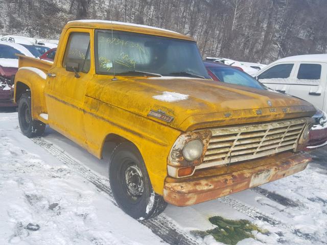 F10ALA70078 - 1967 FORD F100 PICKU YELLOW photo 1