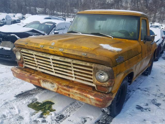 F10ALA70078 - 1967 FORD F100 PICKU YELLOW photo 2