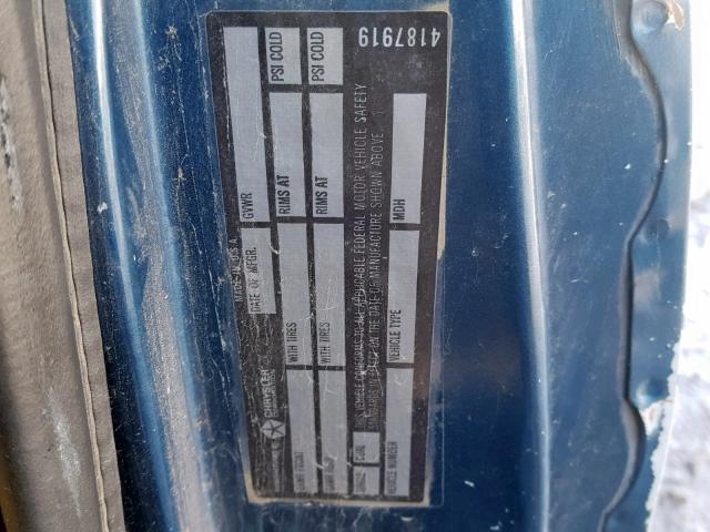 1B7KM36Z0KS087183 - 1989 DODGE W-SERIES W BLUE photo 10