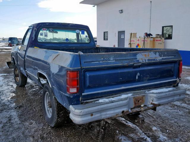 1B7KM36Z0KS087183 - 1989 DODGE W-SERIES W BLUE photo 3