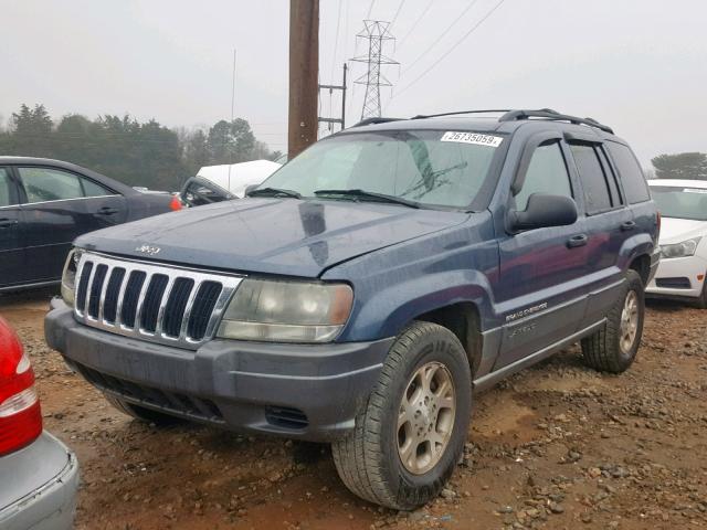 1J4GW48S02C293808 - 2002 JEEP GRAND CHER BLUE photo 2