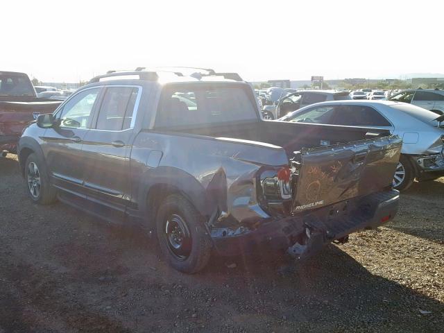 5FPYK2F57HB001825 - 2017 HONDA RIDGELINE CHARCOAL photo 3