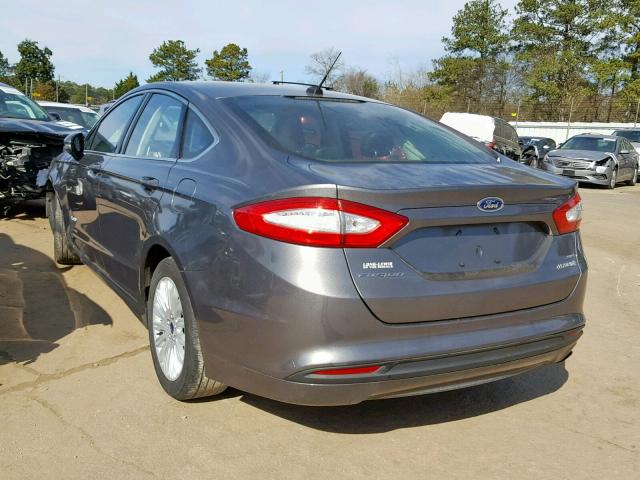 3FA6P0LU8ER350459 - 2014 FORD FUSION SE GRAY photo 3