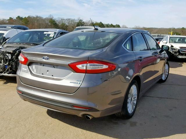 3FA6P0LU8ER350459 - 2014 FORD FUSION SE GRAY photo 4