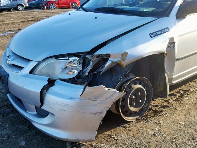 2HGES16345H567257 - 2005 HONDA CIVIC DX V SILVER photo 9