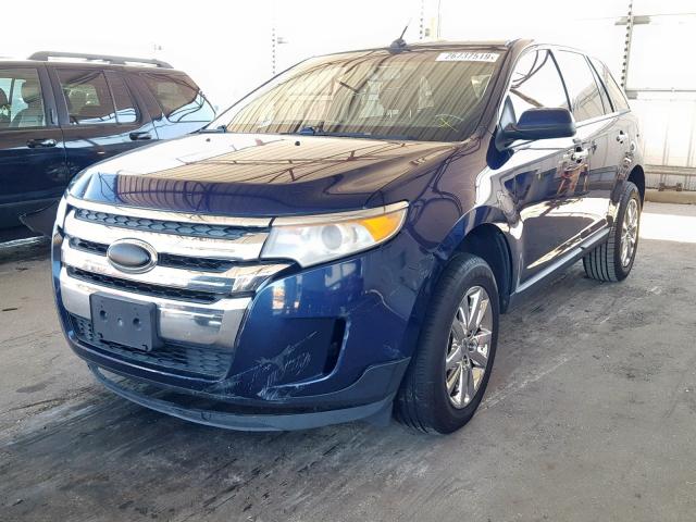 2FMDK3JC0BBB25129 - 2011 FORD EDGE SEL BLUE photo 2