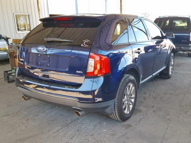 2FMDK3JC0BBB25129 - 2011 FORD EDGE SEL BLUE photo 4