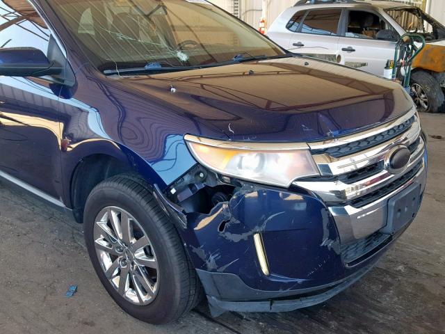 2FMDK3JC0BBB25129 - 2011 FORD EDGE SEL BLUE photo 9