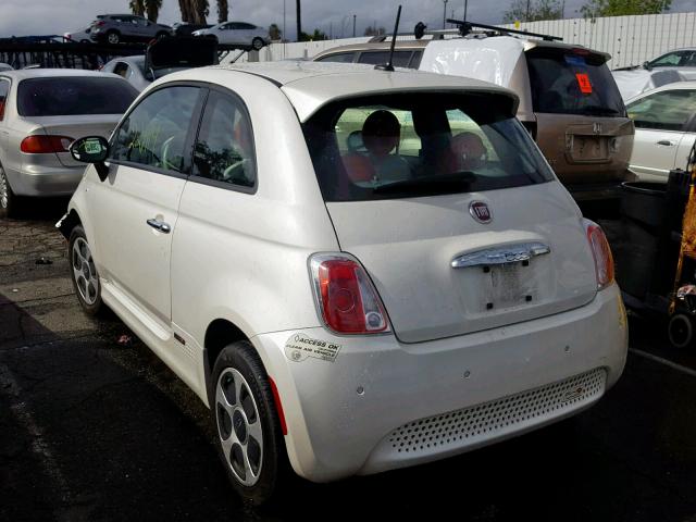 3C3CFFGE4FT709787 - 2015 FIAT 500 ELECTR WHITE photo 3