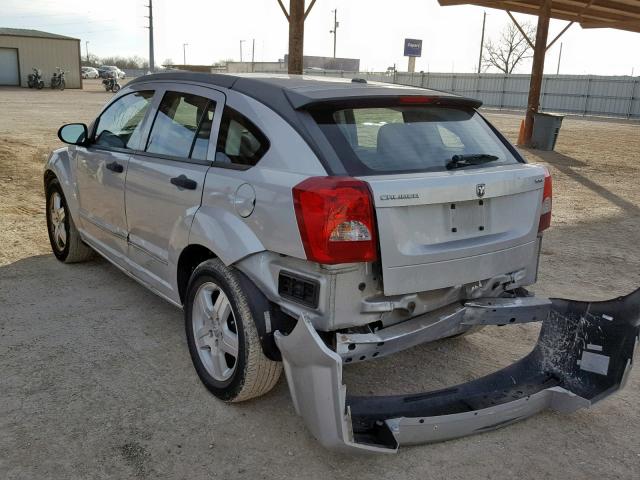 1B3HB48B07D364076 - 2007 DODGE CALIBER SX SILVER photo 3