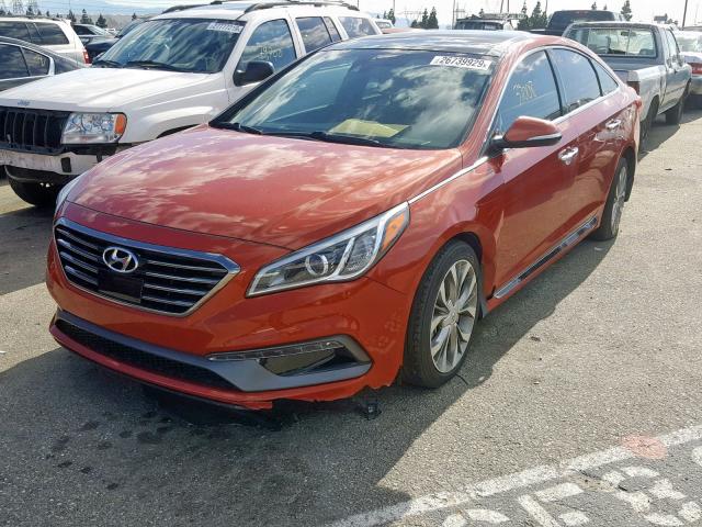 5NPE34AB5FH129948 - 2015 HYUNDAI SONATA SPO ORANGE photo 2