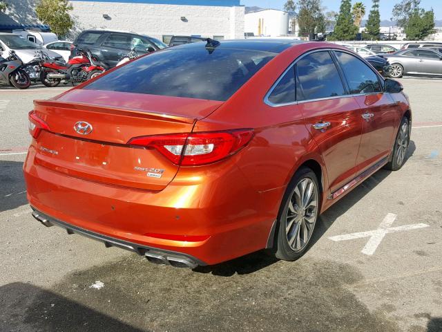 5NPE34AB5FH129948 - 2015 HYUNDAI SONATA SPO ORANGE photo 4