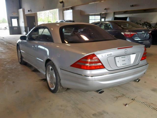 WDBPJ78J31A012526 - 2001 MERCEDES-BENZ CL 600 SILVER photo 3