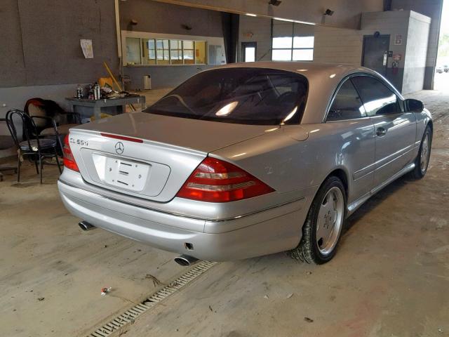 WDBPJ78J31A012526 - 2001 MERCEDES-BENZ CL 600 SILVER photo 4