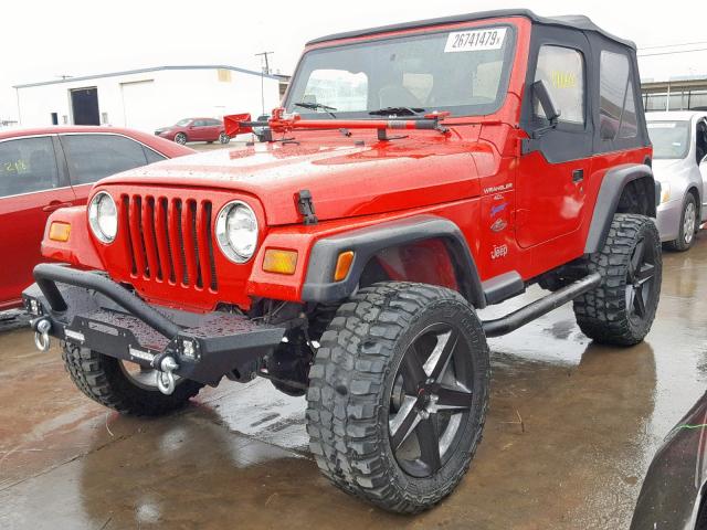 1J4FY19S4VP520417 - 1997 JEEP WRANGLER / RED photo 2