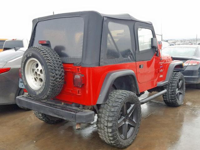 1J4FY19S4VP520417 - 1997 JEEP WRANGLER / RED photo 4