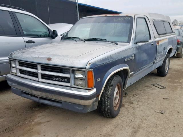 1B7GL26XXKS037912 - 1989 DODGE DAKOTA BLUE photo 2