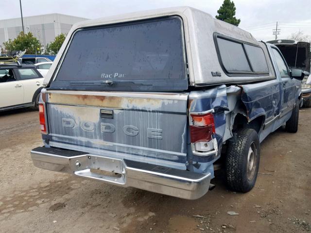 1B7GL26XXKS037912 - 1989 DODGE DAKOTA BLUE photo 4