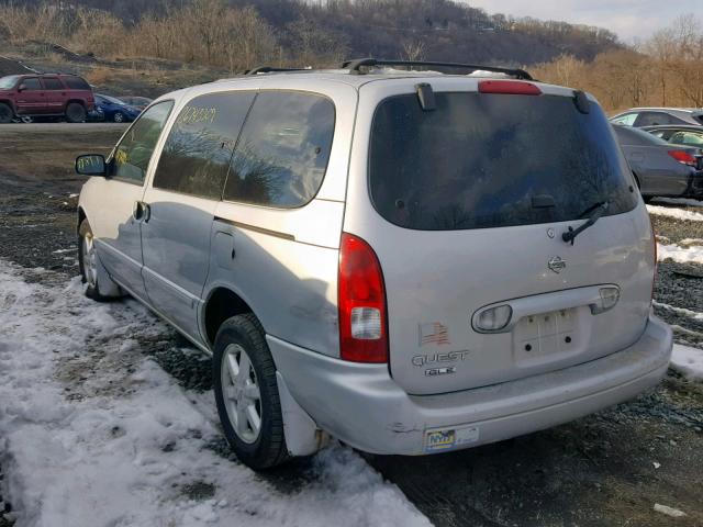 4N2ZN17T81D819148 - 2001 NISSAN QUEST GLE GRAY photo 3