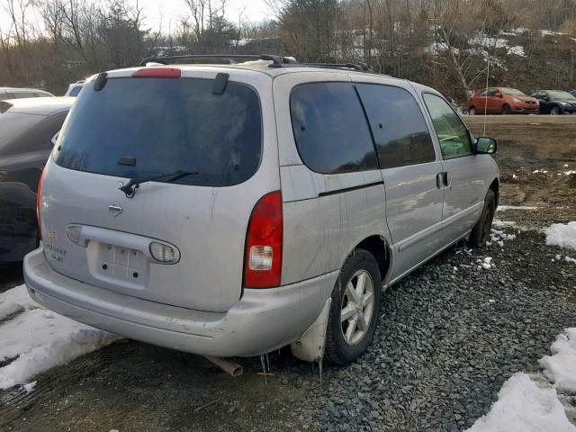 4N2ZN17T81D819148 - 2001 NISSAN QUEST GLE GRAY photo 4