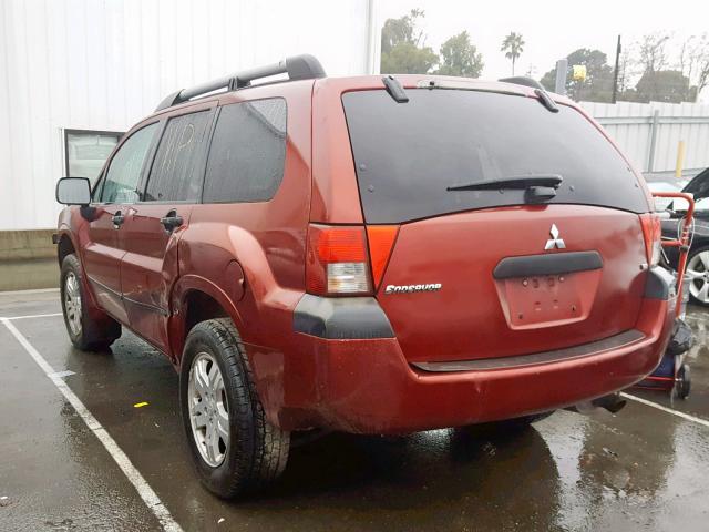 4A4MM21S65E054004 - 2005 MITSUBISHI ENDEAVOR L RED photo 3