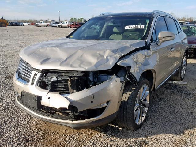 2LMPJ6LRXHBL47578 - 2017 LINCOLN MKX RESERV TAN photo 2