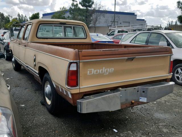 D26BD7S170661 - 1977 DODGE PICKUP GOLD photo 3