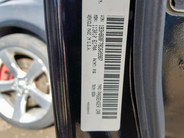 1B3HB68F78D609987 - 2008 DODGE CALIBER SR BLACK photo 10