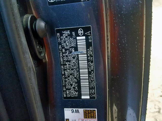 JTKDE167690275651 - 2009 TOYOTA SCION TC GRAY photo 10