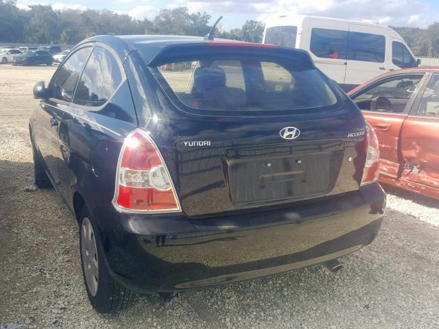 KMHCM36C77U010155 - 2007 HYUNDAI ACCENT GS BLACK photo 3