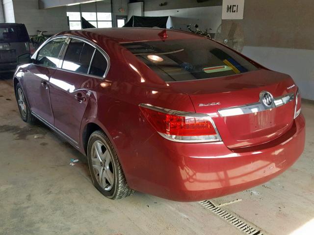 1G4GB5GG2AF301971 - 2010 BUICK LACROSSE C RED photo 3