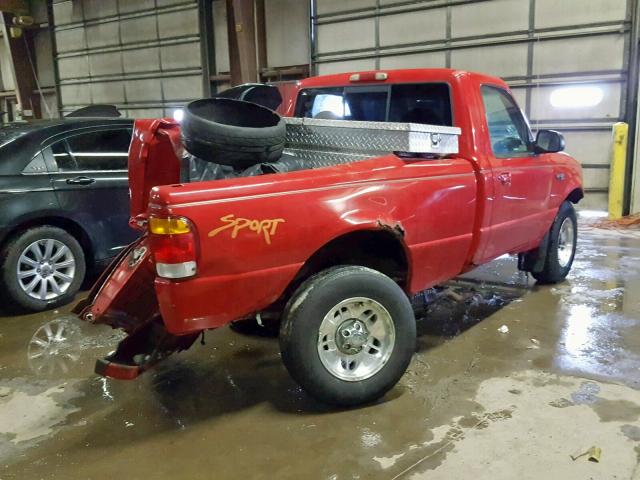 1FTYR10V2XPA81059 - 1999 FORD RANGER RED photo 4