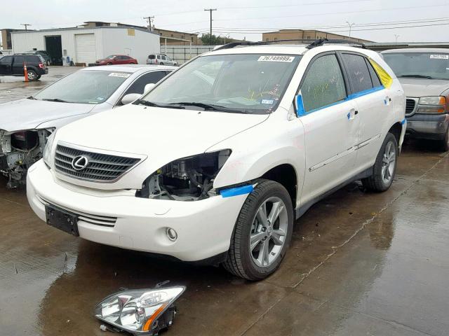 JTJGW31U872002591 - 2007 LEXUS RX 400H WHITE photo 2