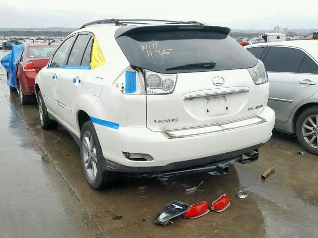 JTJGW31U872002591 - 2007 LEXUS RX 400H WHITE photo 3